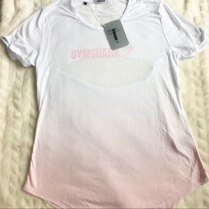 Gymshark Ombre T-shirt White/Chalk Pink